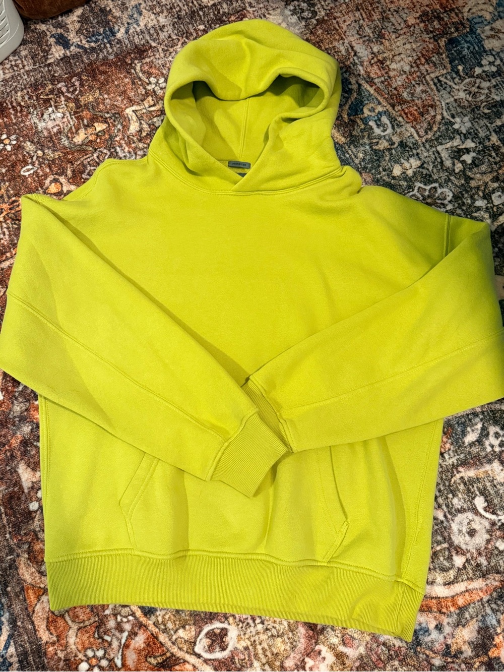 Abercrombie & Fitch Neon Yellow Hooded Pullover Sweatshirt